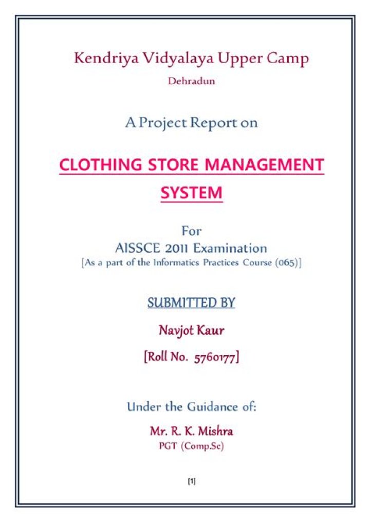 Clothing Store Management System Project PDF: Complete Implementation Guide