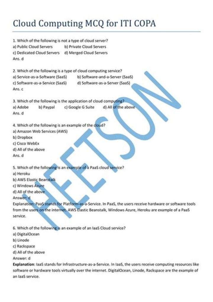Cloud Computing Important Questions and Answers PDF – Essential Guide