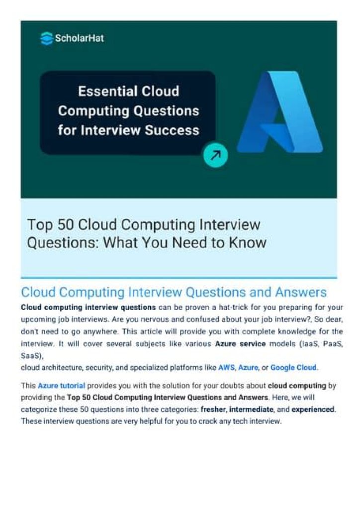 Top Cloud Computing Interview Questions PDF for 2024