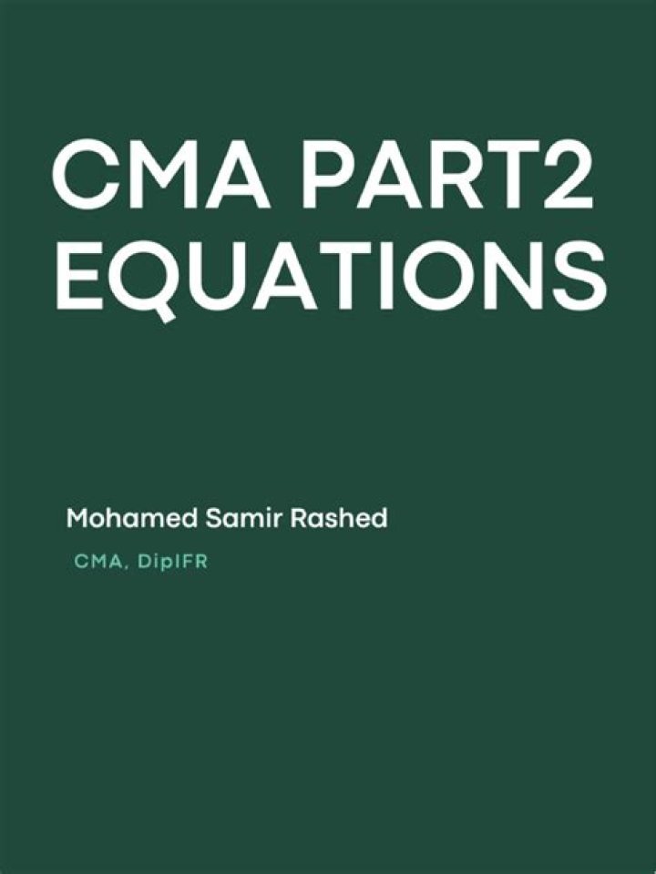 CMA Part 2 Formula Sheet PDF – Complete Study Guide & Download