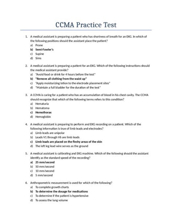 Download Free CMA Practice Test Printable PDF