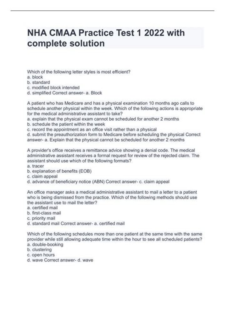 CMAA Practice Test PDF – Download Now for Exam Success