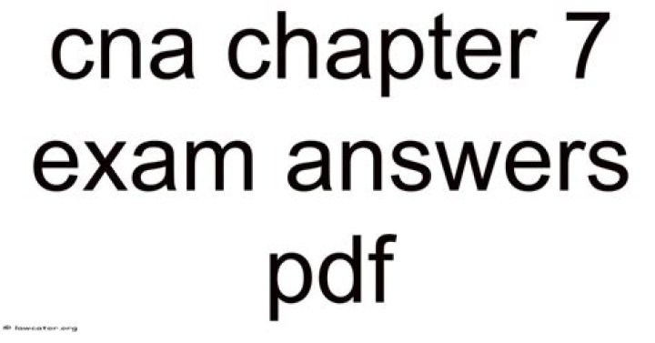 CNA Chapter 7 Exam Answers PDF – Master Nursing Skills Now