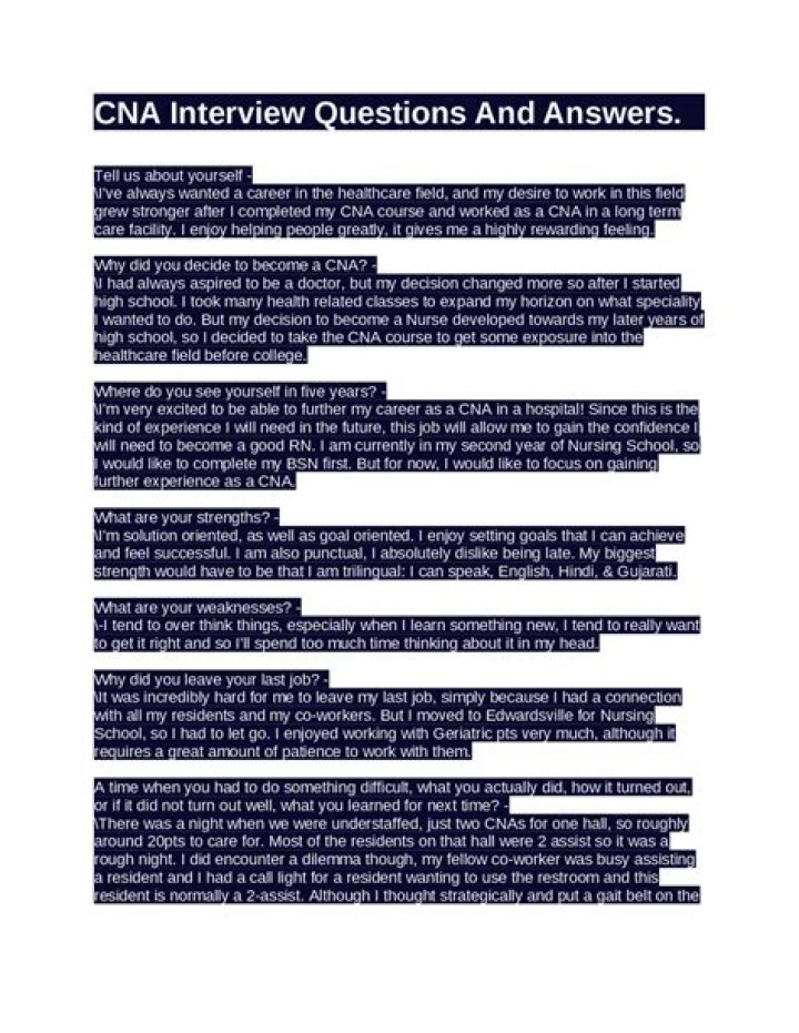 CNA Interview Questions and Answers for Hospital PDF – Downloadable Guide