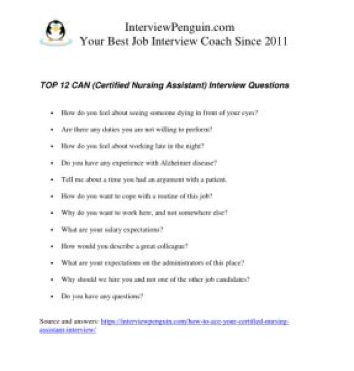 CNA Interview Questions and Answers PDF: Top 50 Must-Know Tips