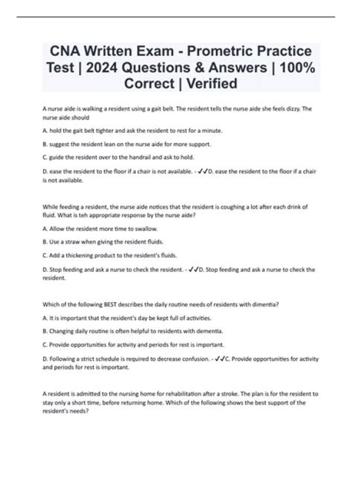 CNA Practice Test 2024 PDF – Free Download & Prep Guide