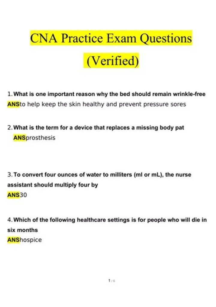 Free CNA Questions and Answers PDF: Master Nursing Exam Prep