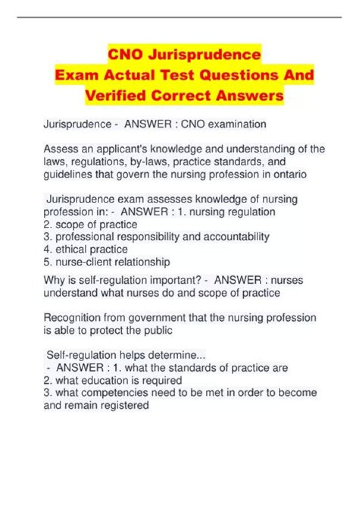 CNO Jurisprudence Exam Answers PDF: Accurate Solutions for Success