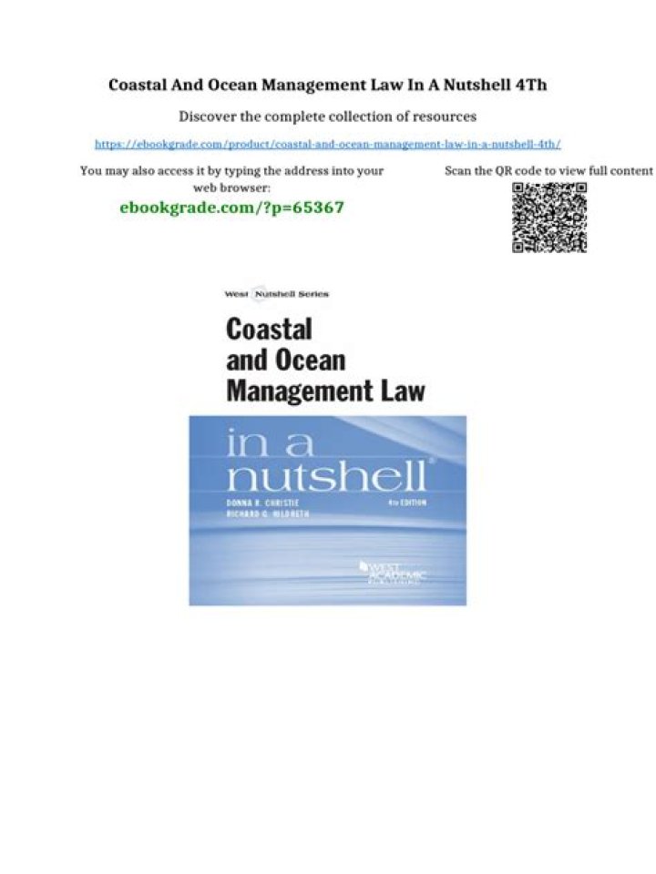 Coastal and Ocean Management Law in a Nutshell: Essential Legal Insights