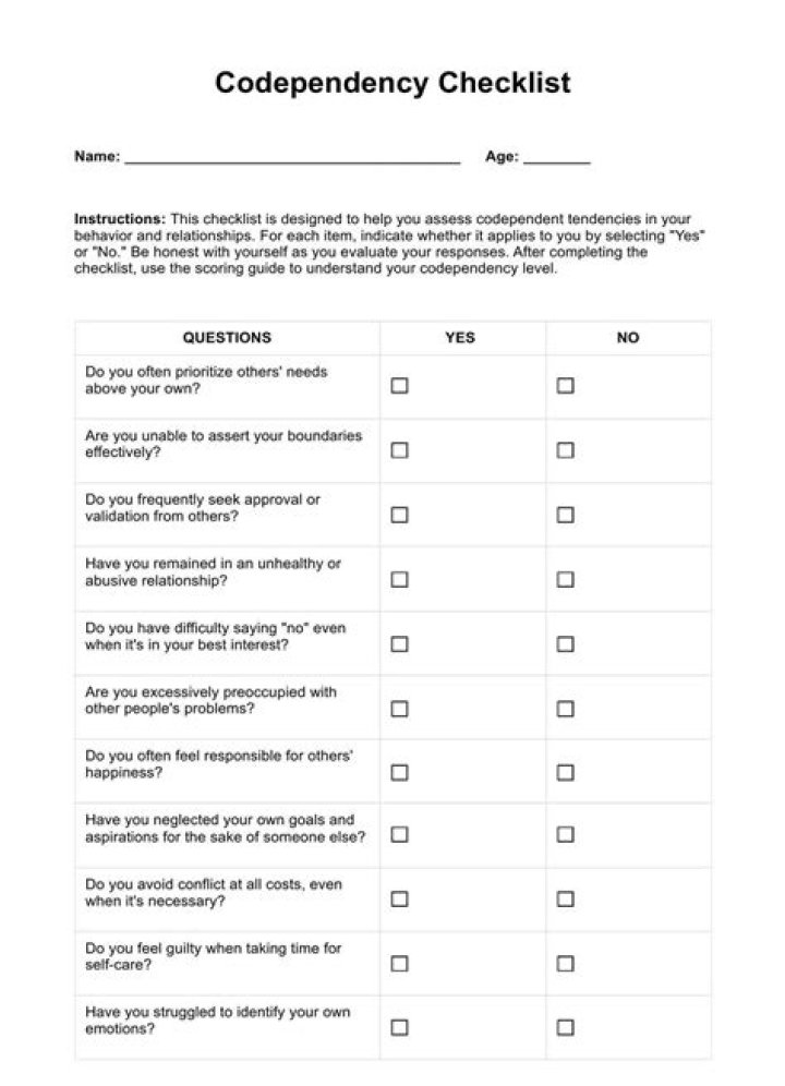 Free Codependency Worksheet PDF – Break Free from Codependent Patterns