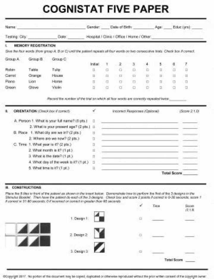 Cognistat Test PDF: Accurate Results & Easy Download