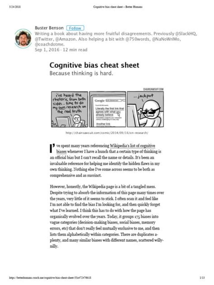 Cognitive Bias Cheat Sheet PDF: Master Common Mental Shortcuts