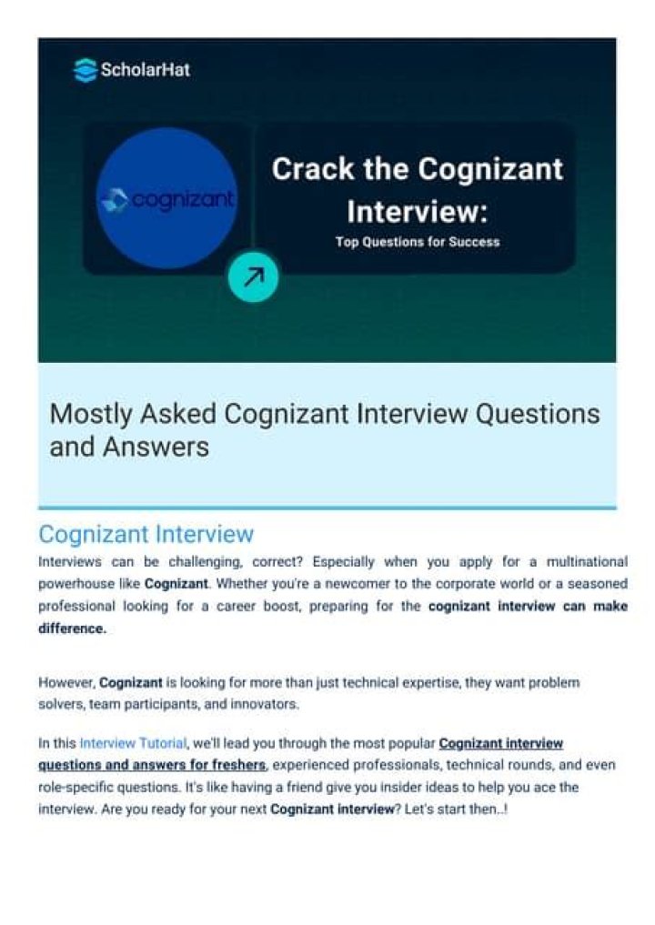Cognizant Coding Questions PDF: Practice with Real Scenario Problems