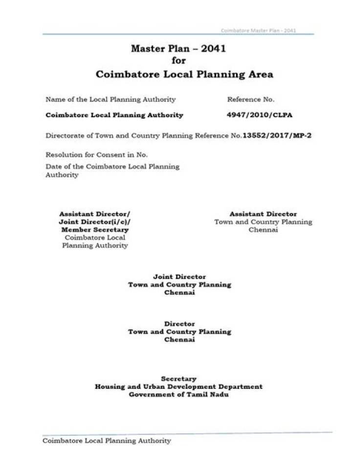 Coimbatore Master Plan 2041 PDF: Key Insights & Future Development Roadmap