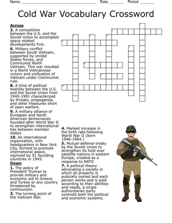 Cold War Vocabulary Worksheet Answer Key PDF – Instant Download