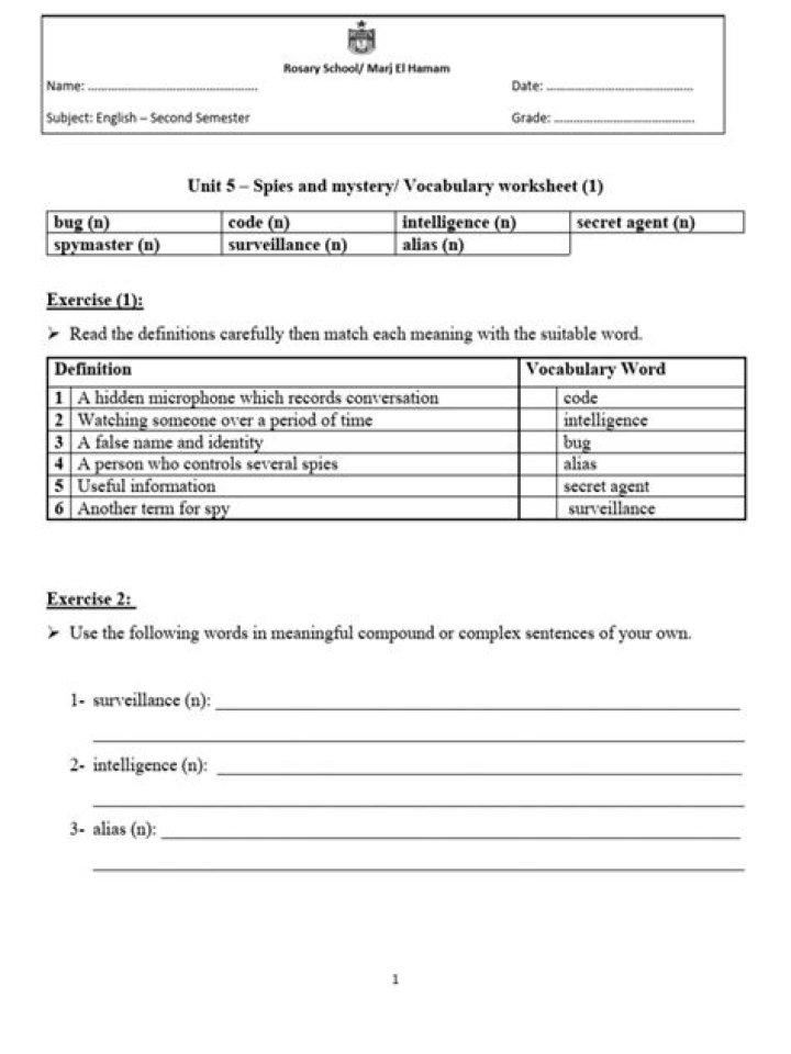 Cold War Vocabulary Worksheet PDF for Students