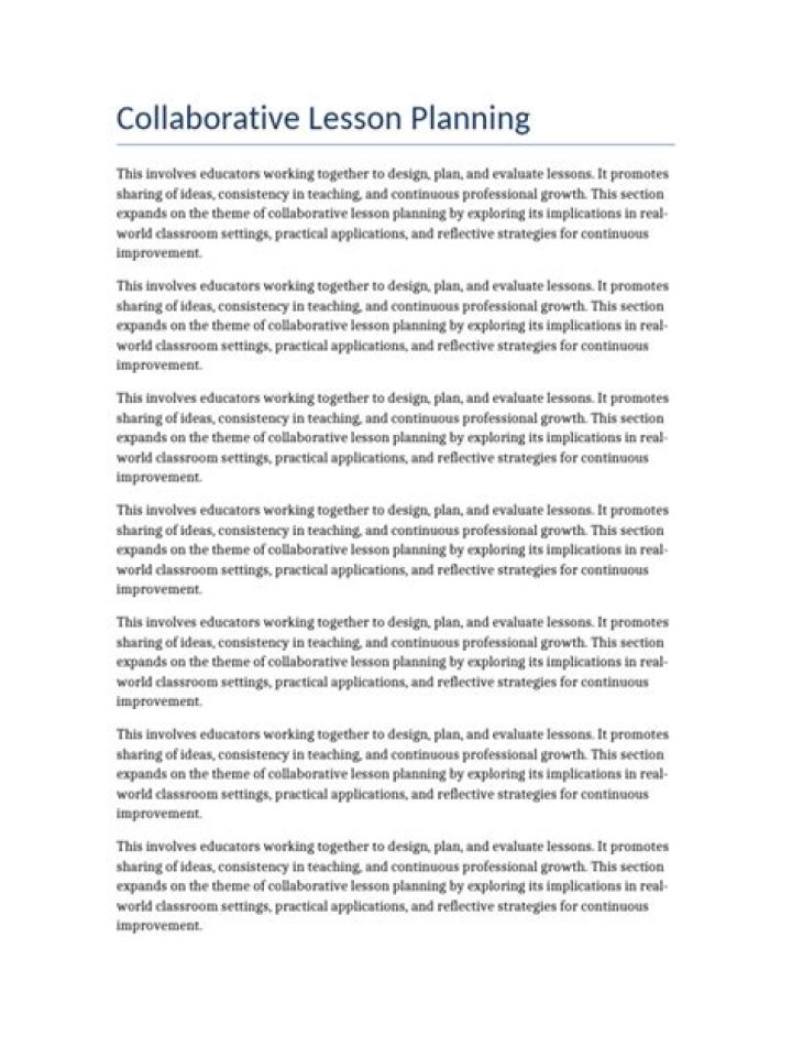 Collaborative Lesson Planning PDF for Teachers