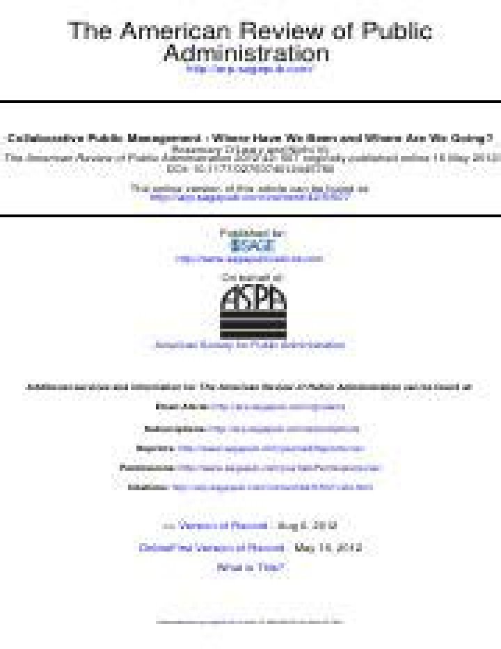 Collaborative Public Management PDF: Tools for Effective Government Cooperation