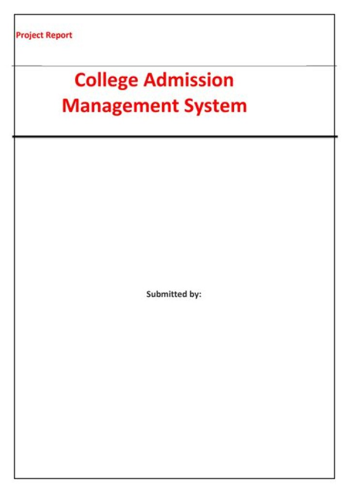 College Admission Management System Project PDF for Seamless Application Processing