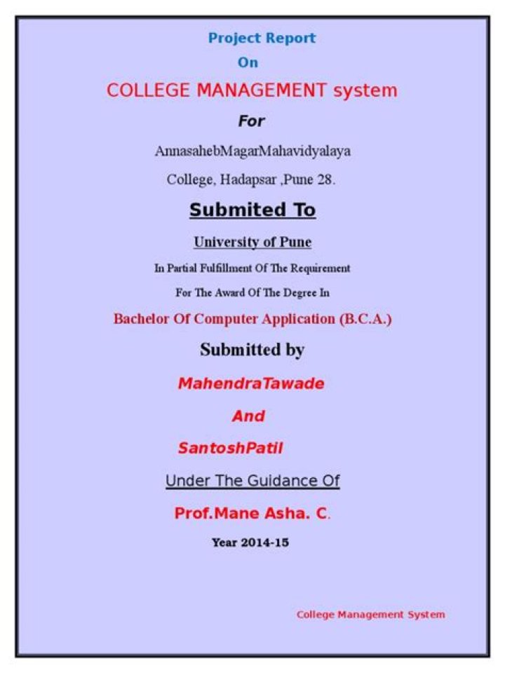 College Management Project PDF: Full Guide & Templates