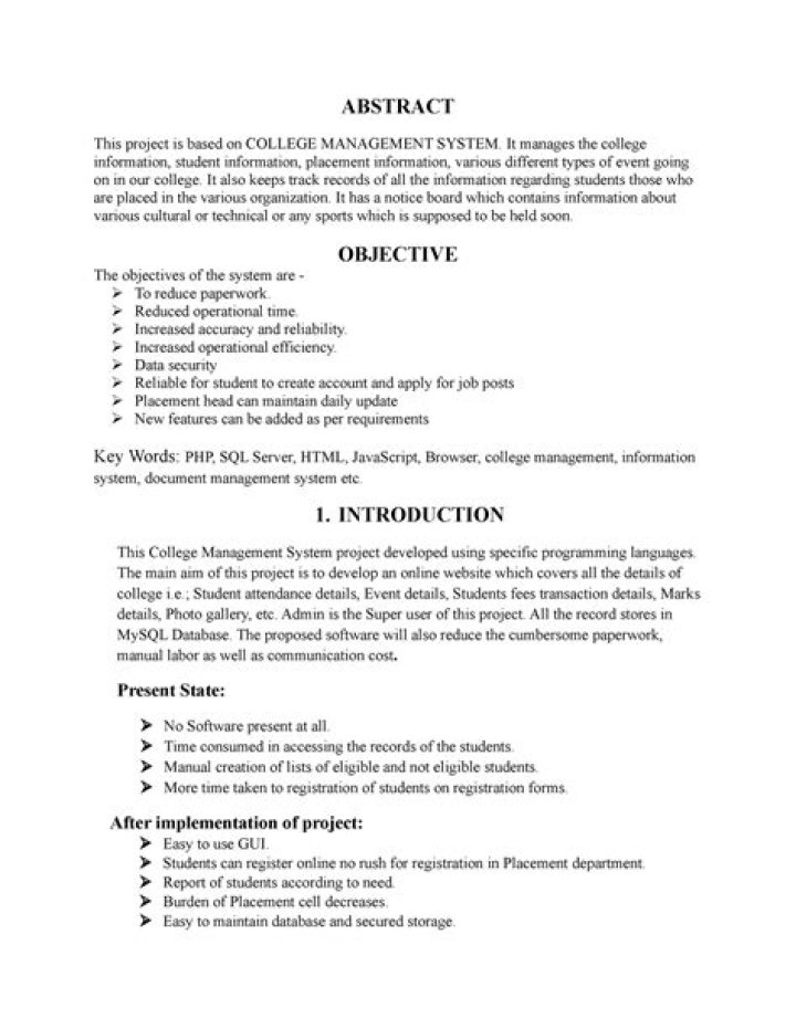 Comprehensive College Management System Abstract PDF: Optimizing Academic Operations