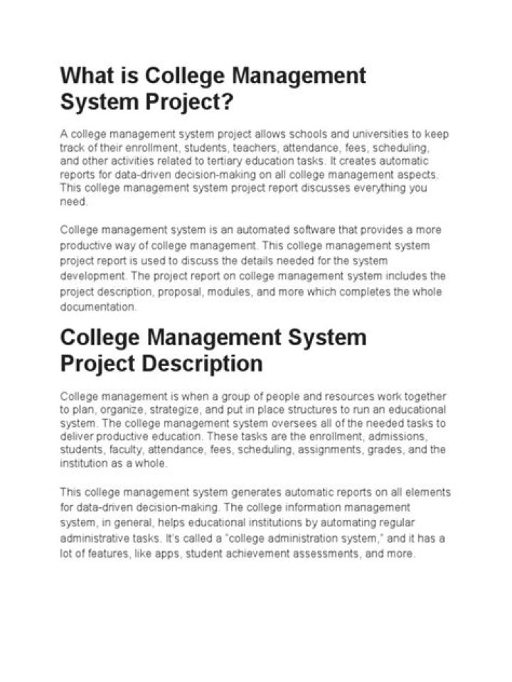 Top College Management System Project PDF Guide – 2024