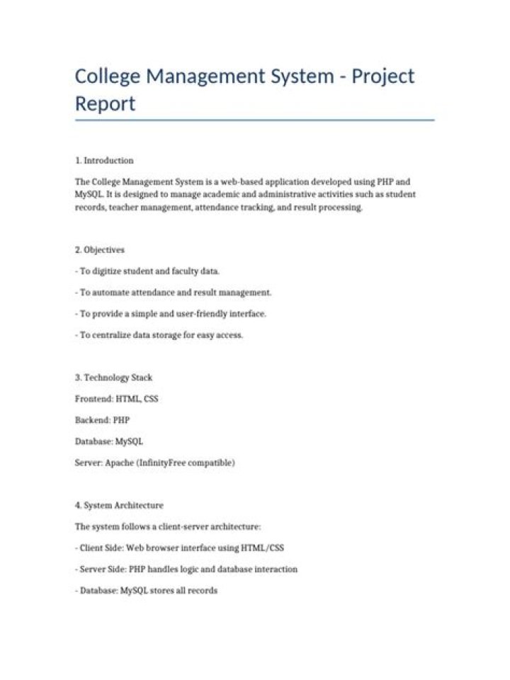 College Management System Report PDF for Efficient Campus Administration