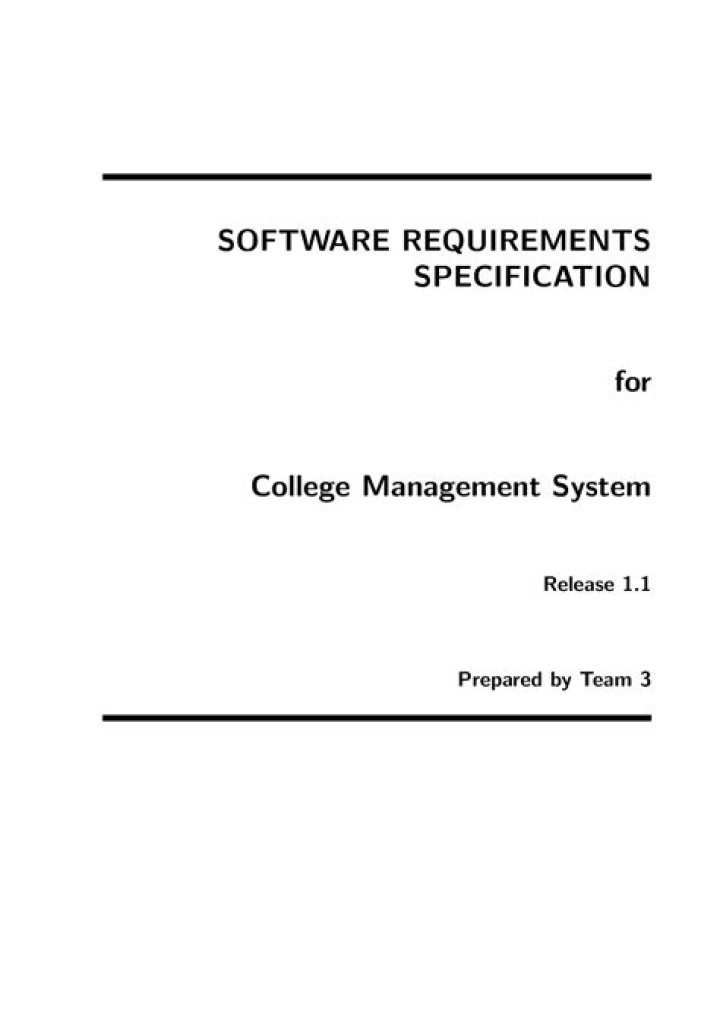 Comprehensive College Management System SRS PDF Guide