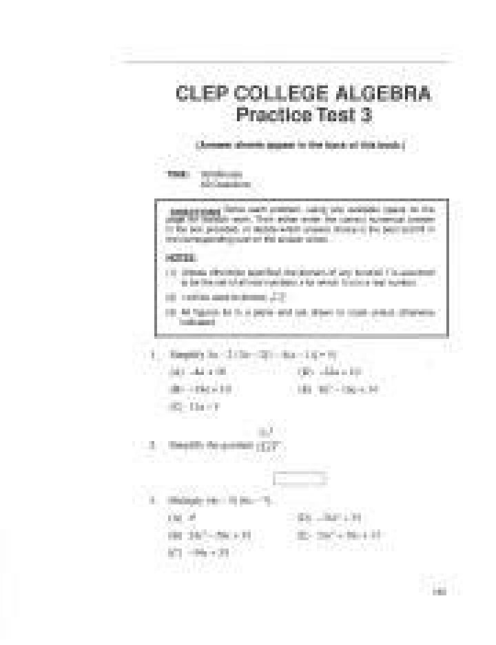 Free College Math CLEP Practice Test PDF – Master Your Exam