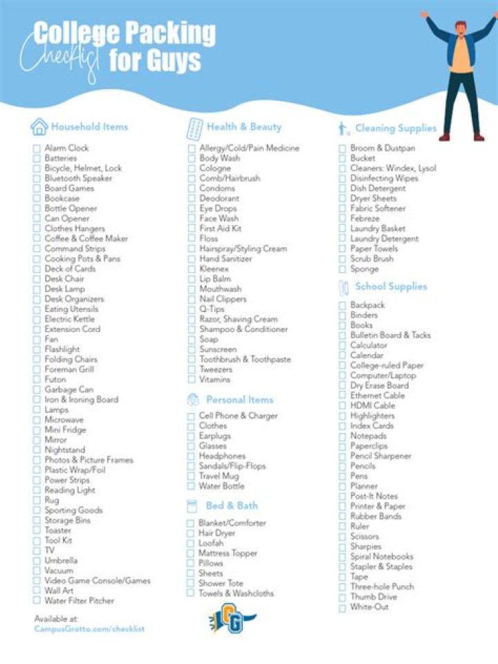 Essential College Packing List for Guys PDF – Get It Now