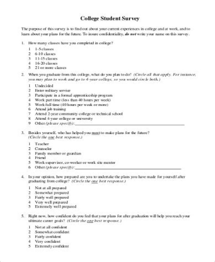 Free College Student Survey Questions PDF for Research & Feedback