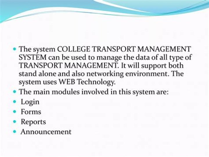 College Transport Management System Project Documentation PDF – Complete Project Files