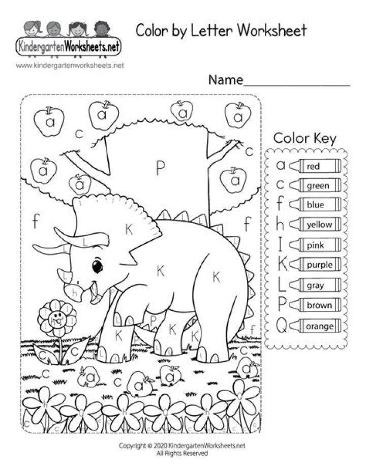 Color by Letter Worksheets for Kindergarten PDF