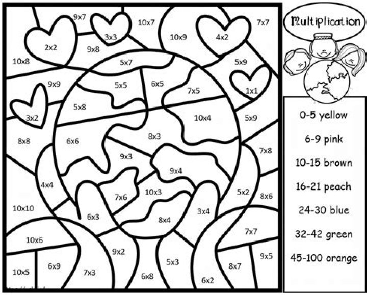 Color by Number Multiplication and Division Worksheets PDF