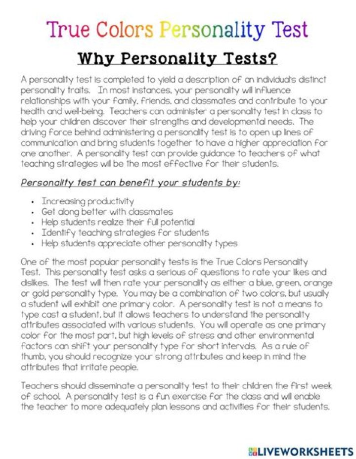 Discover Your Personality Through the Color Test Personality PDF
