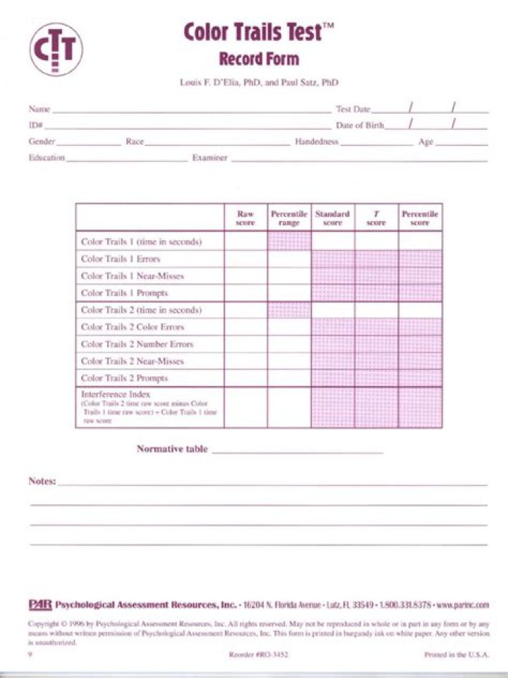 Color Trails Test PDF: Reliable Color Analysis & Testing Guide