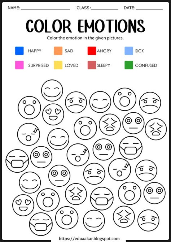 Color Your Feelings: Emotions Coloring Emotions Worksheet PDF