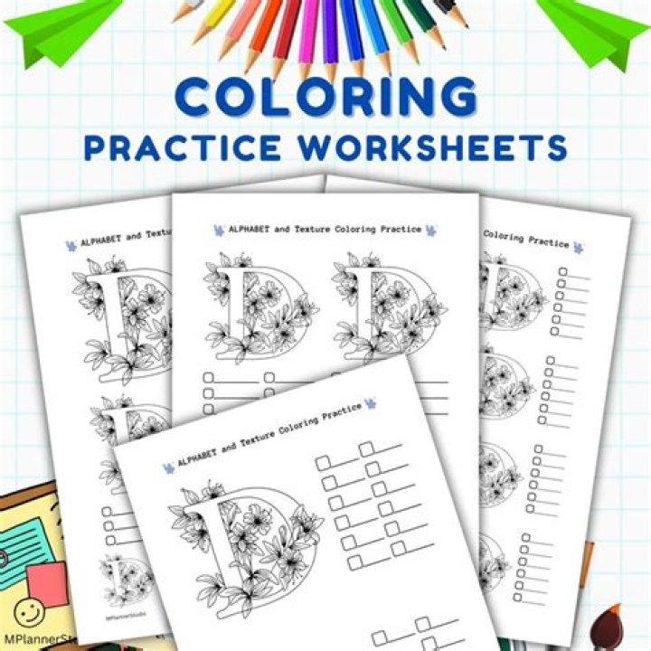 Free Coloring Practice Worksheets PDF for Kids & Adults