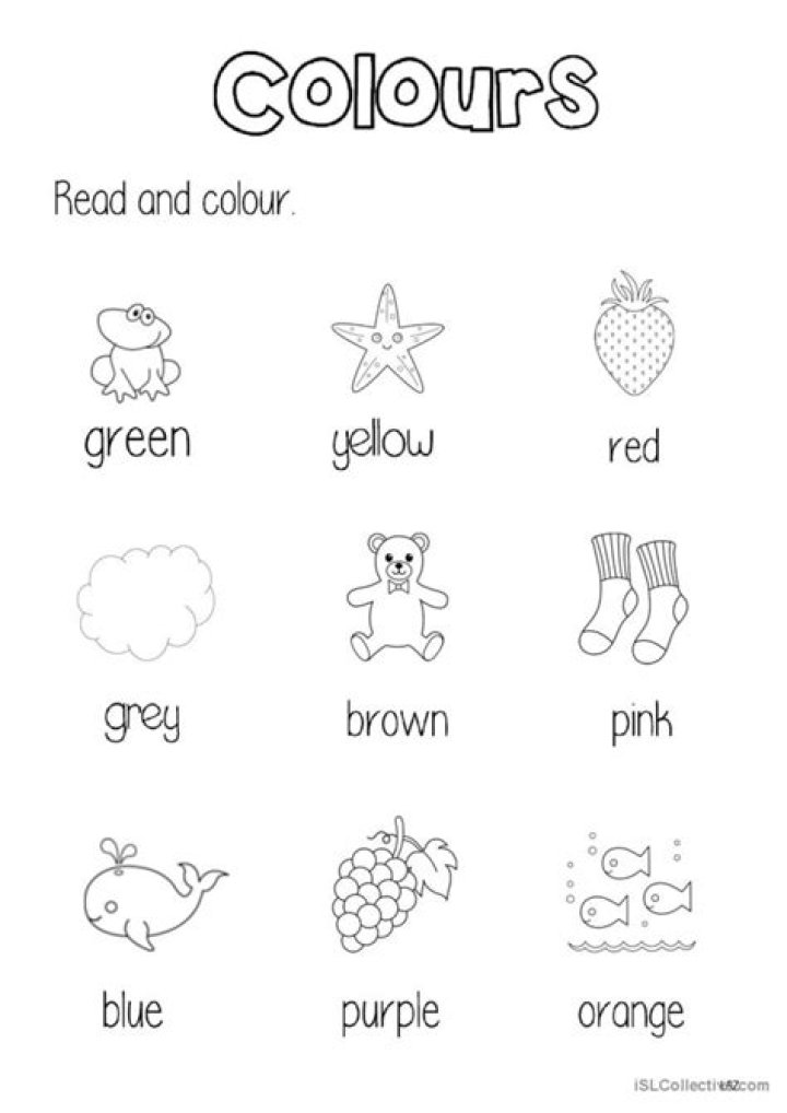 Free Colors in English Worksheet PDF for Kids