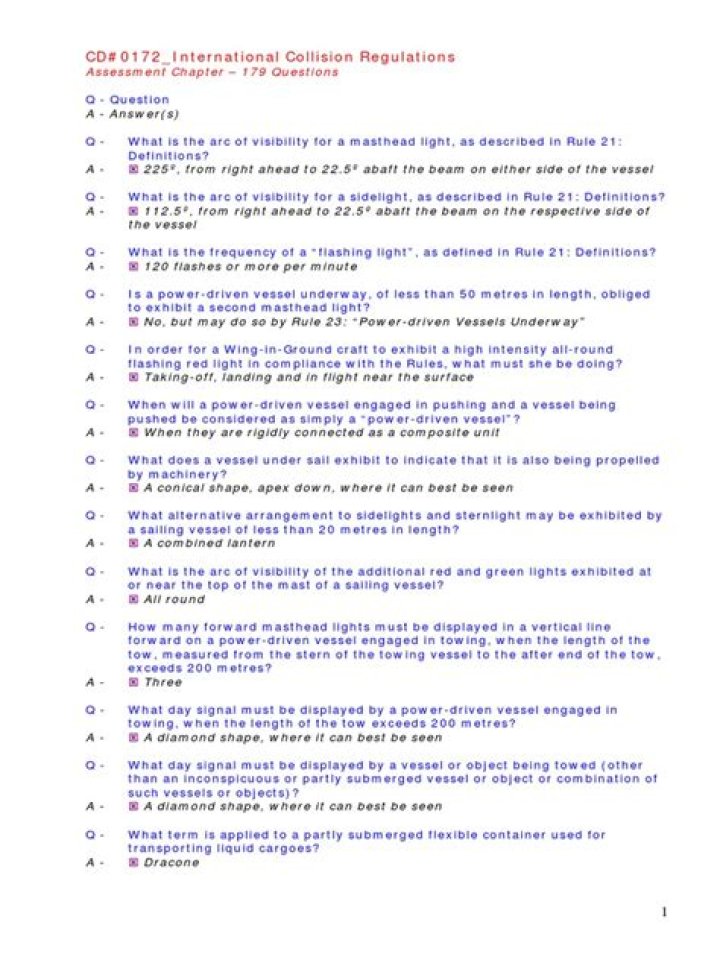 Colregs Questions & Answers PDF – Expert Exam Prep