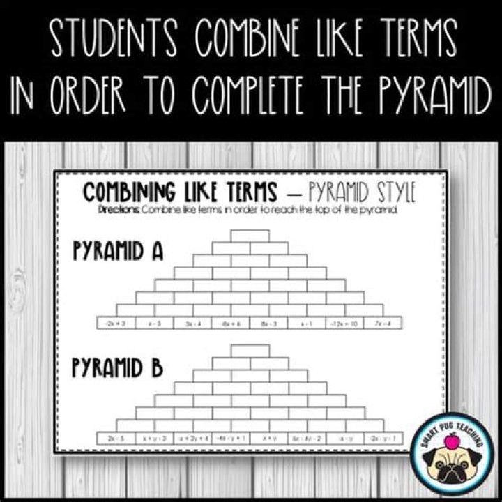Master Combining Like Terms: Pyramid Style Answer Key PDF