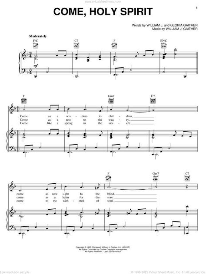 Come Holy Spirit: Free Music Sheet PDF for Worship & Prayer