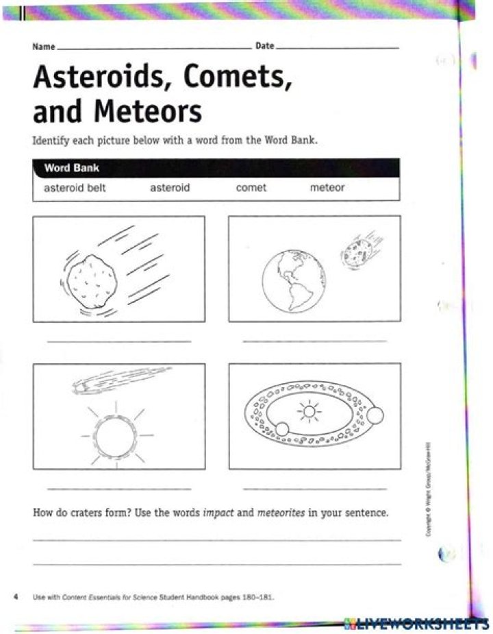 Comets, Asteroids, and Meteors Quiz with Answers – Download the PDF
