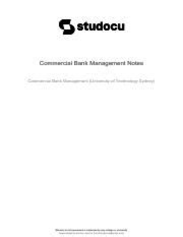 Essential Commercial Bank Management Notes PDF for Professionals
