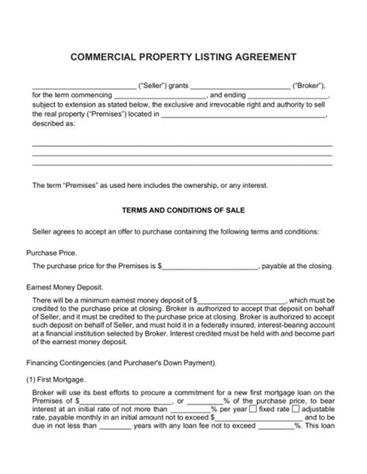 Commercial Listing Agreement PDF: Legal Template for Rentals & Sales
