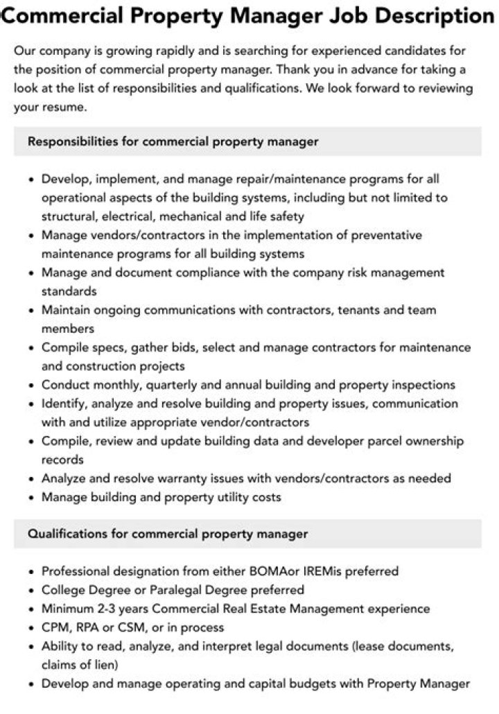 Commercial Property Manager Duties PDF: Essential Responsibilities & Expert Guide