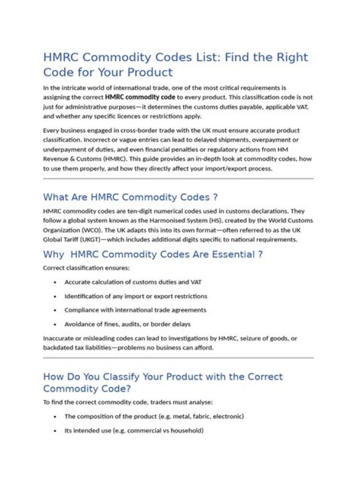 Download Free Commodity Code List PDF for Trading