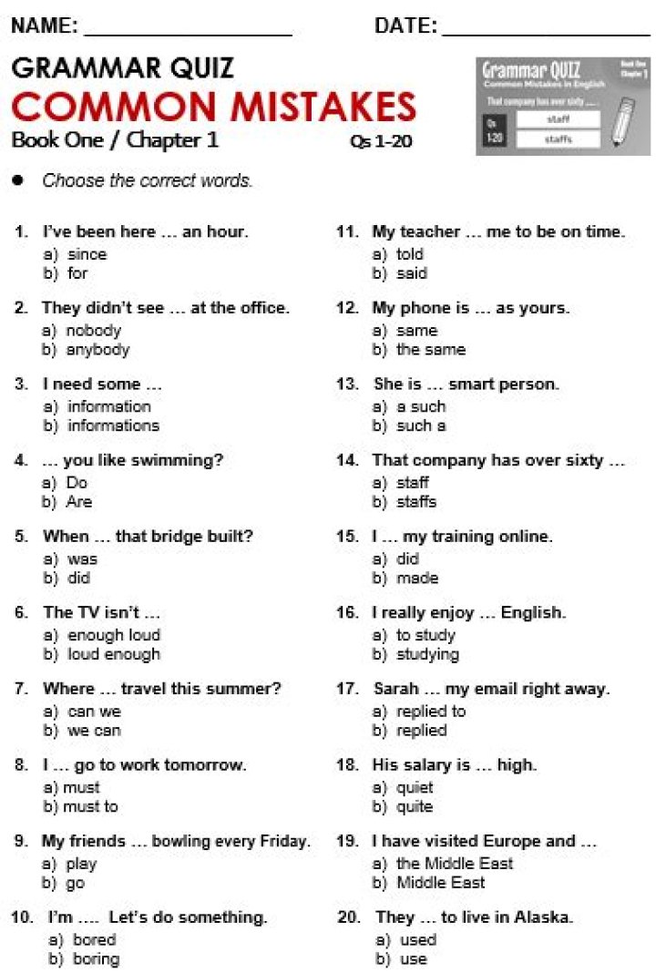 Common Mistakes in English PDF with Answers: Improve Your Skills