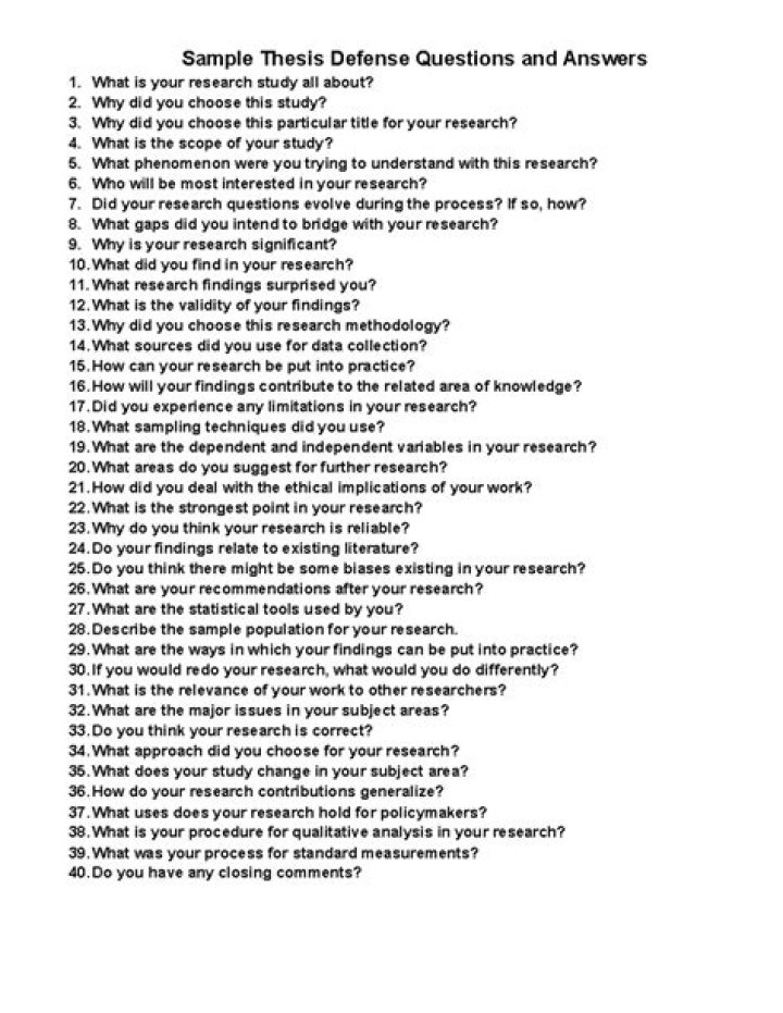 Common Thesis Defense Questions & Answers PDF: Expert Answers