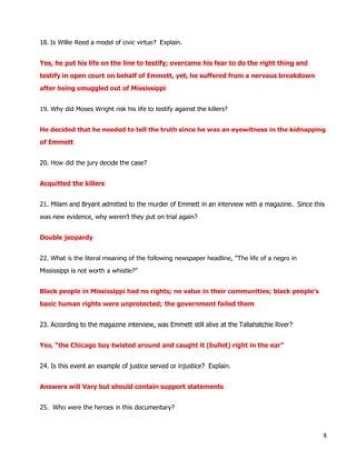 Emmett Till Answers PDF: Common Lit Study Guide